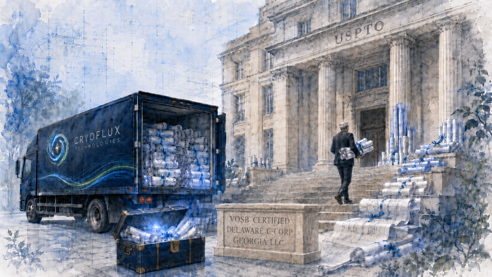 The founder continuing to deliver the expanding CryoFlux portfolio into protected position at the USPTO